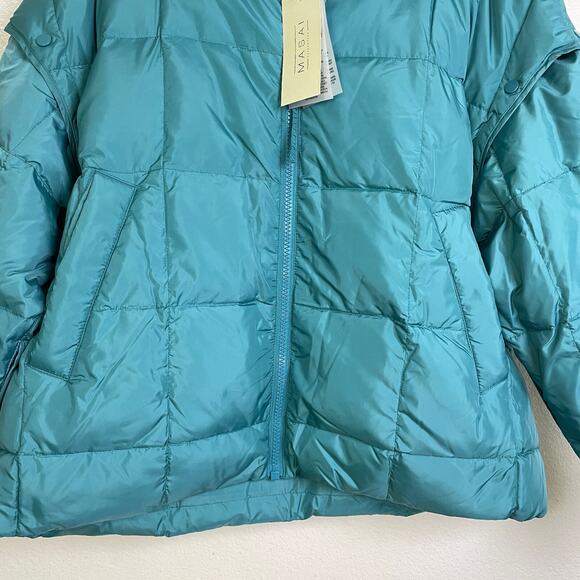 Masai Copenhagen Down Puffer Coat Small Womens Teal Full Zip Outdoors Tabiha NWT - Picture 4 of 13